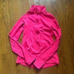 Pink 3/4 zip Nike pullover jacket Lightweight. Small spot on right sleeve wrist